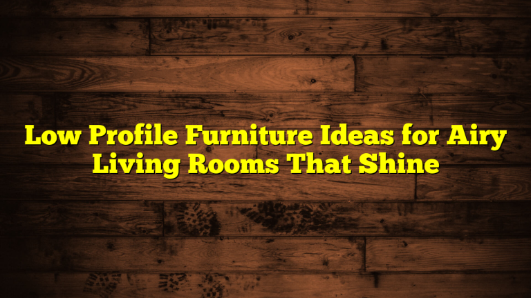 Low Profile Furniture Ideas for Airy Living Rooms That Shine