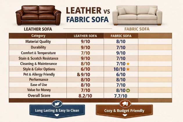 Leather Sofa vs Fabric Sofa