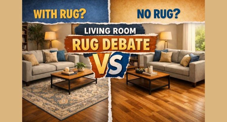 Rug vs No Rug in Living Room
