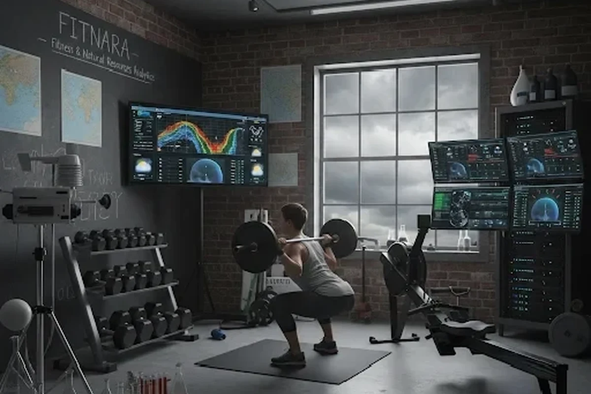 Modern compact home gym setup with clean lines and space-saving equipment in a bright room